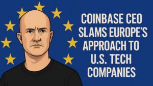 El CEO de Coinbase, Brian Armstrong, acusa a la UE de “saqueo borderline” a las tecnológicas de EE. UU. con multas mientras Bruselas endurece la supervisión con la DSA y MiCA.
