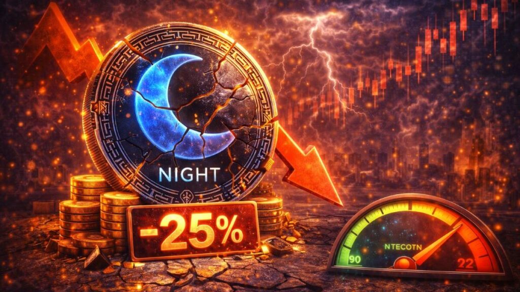 El token NIGHT de Midnight cayó cerca de un 25% en las últimas 24 horas, según los datos de mercado actualizados de CoinMarketCap.
