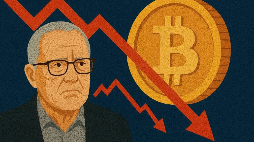 Peter Brandt advierte que la ruptura parabólica de Bitcoin podría implicar una caída de 80% hacia $25,240, en medio de riesgos macro y fuerte resistencia técnica.