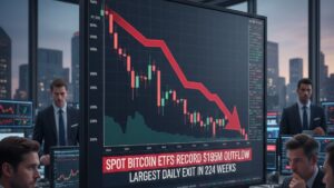 Los ETFs spot de Bitcoin registraron una salida de $195 millones ayer, marcando el mayor retiro diario de las últimas dos semanas