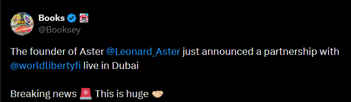 Aster DEX World Liberty Financial