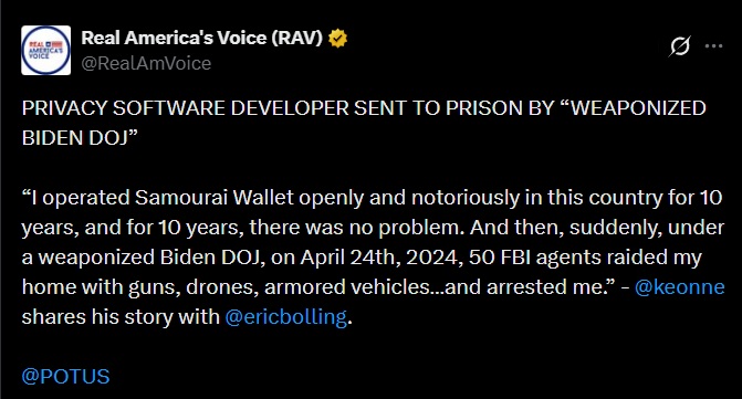 Samourai wallet trump