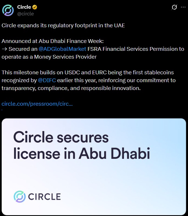 Circle abu dhabi dubai usdc