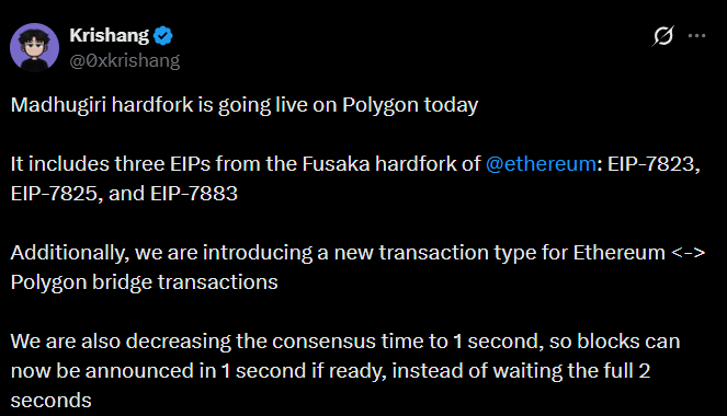 Polygon hardfork madhugiri