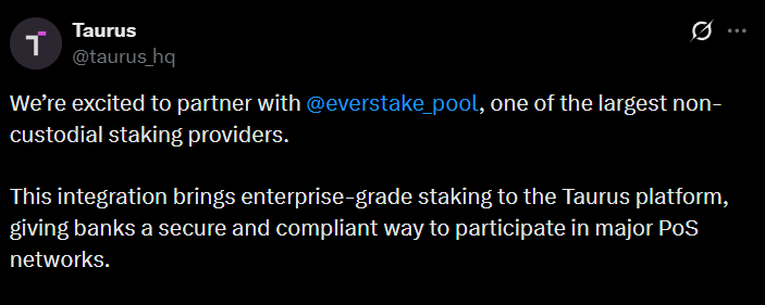 taurus everstake staking 