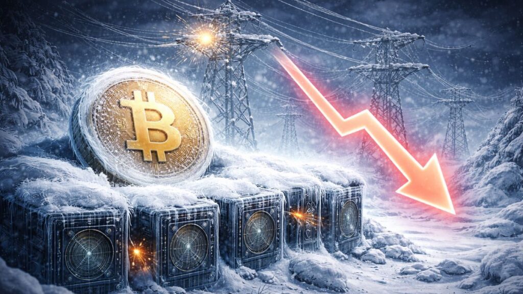 El hashrate de Bitcoin bajó por una ola ártica que tensó redes eléctricas en EE.UU. y recortó operaciones; se espera rebote al normalizarse.