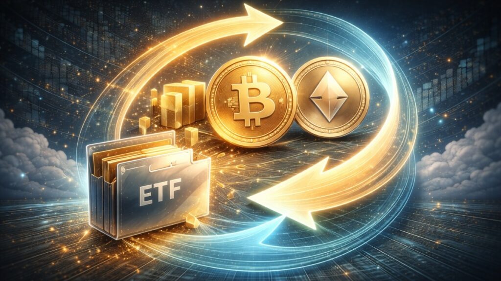 Flujos de ETFs muestran salidas en BTC y ETH pero entradas en SOL y XRP, sugiriendo rotación institucional mientras precios sostienen niveles clave.
