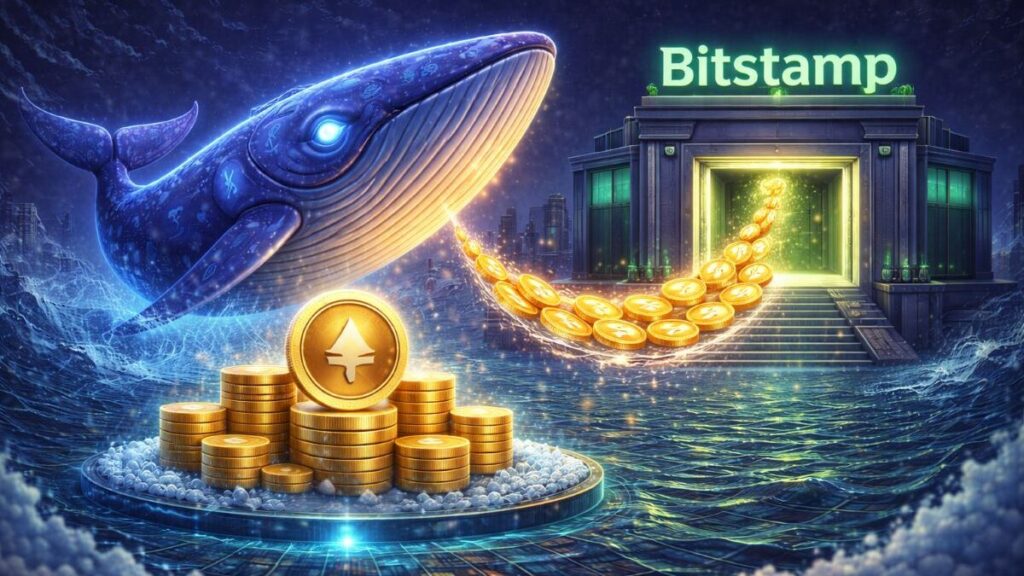 Una “ballena OG” de Ethereum movió 100% de su ETH a Bitstamp, aumentando su capacidad de ejecución y dejando al mercado atento.