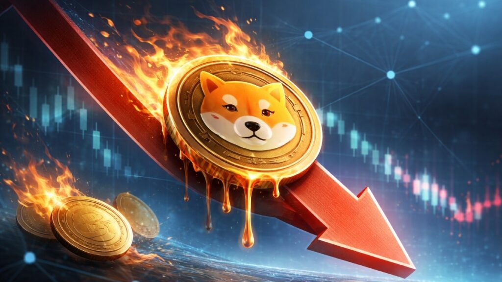 SHIB cae 3.03% pese a una quema de 500.68%: 10.49M en una transacción, menos ballenas y open interest baja más de 8%.