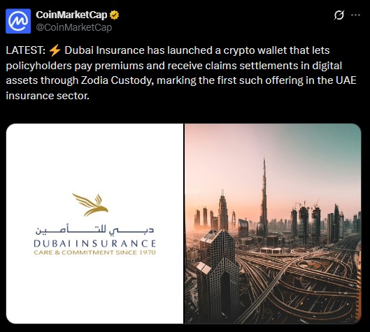 Dubai Insurance Zodia Custody Wallet