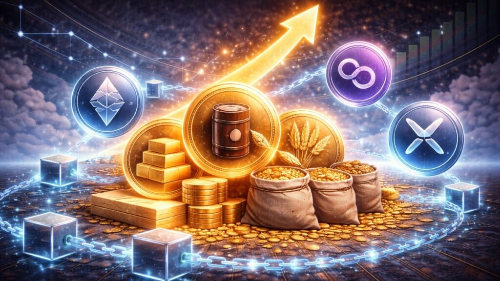 Las commodities tokenizadas superan $5B: Ethereum lidera con 85%, mientras Polygon y XRPL expanden rieles más rápidos y baratos.