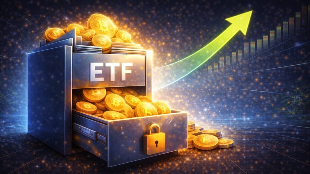 Los ETFs spot de Bitcoin en EE. UU. captaron $1.42MM, el mayor flujo semanal desde octubre, pese a volatilidad y liquidaciones.