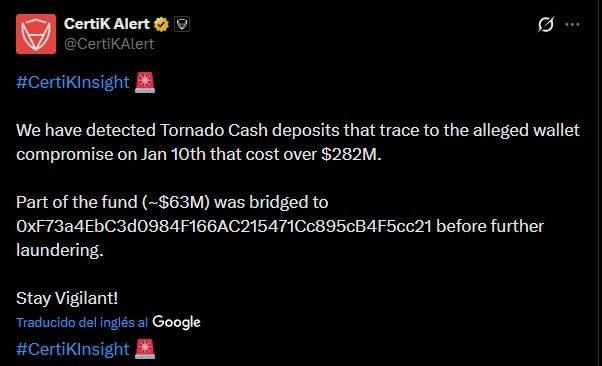 hack tornado cash certik