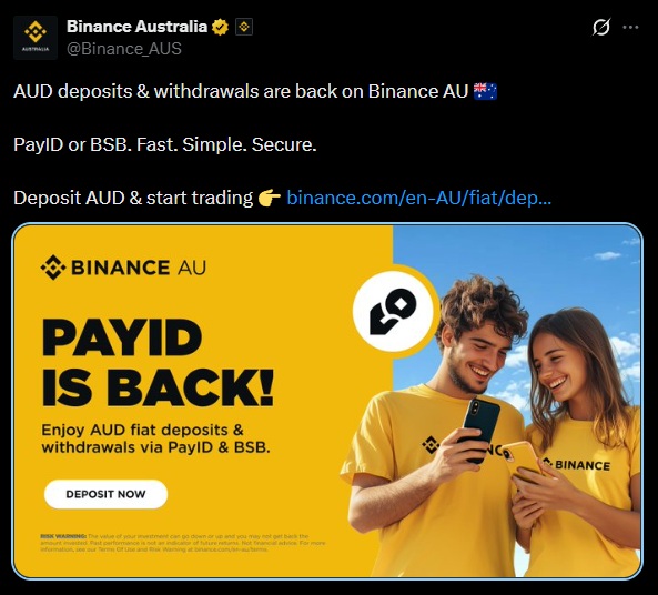 Binance australia