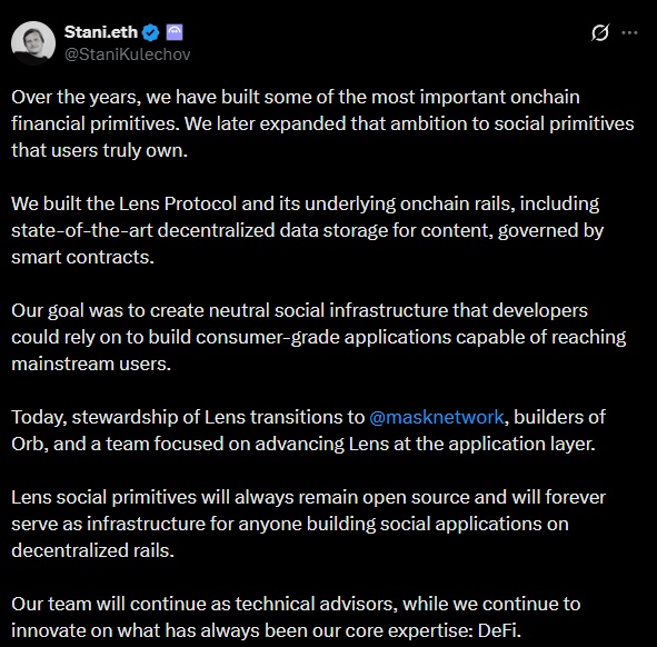 aave mask network lens protocol