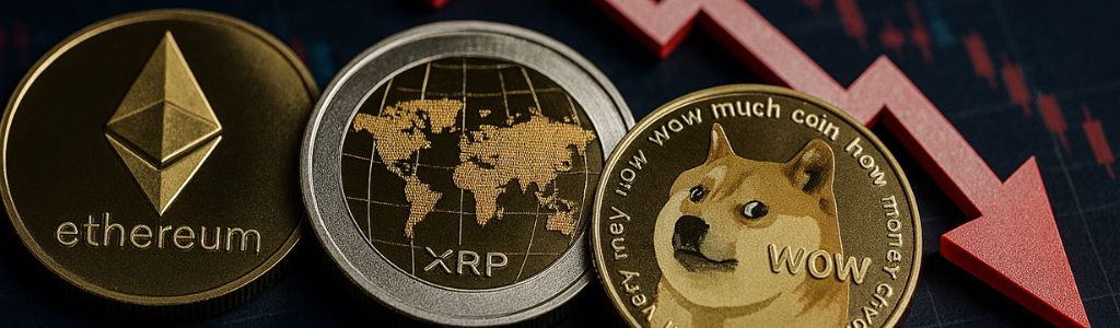 ETH, XRP y DOGE lideran los descensos de las altcoins