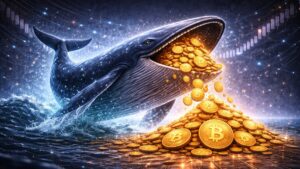 ballenas de Bitcoin acumularon más de 30,000 BTC en una semana pese a la caída—más de $2B a ~$67K—señal de posicionamiento.