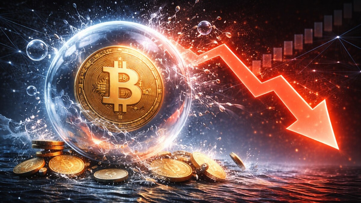 Mike McGlone (Bloomberg Intelligence) advierte que la burbuja cripto se está desinflando y modela Bitcoin en $10,000, con volatilidad tech y salidas de ETFs.