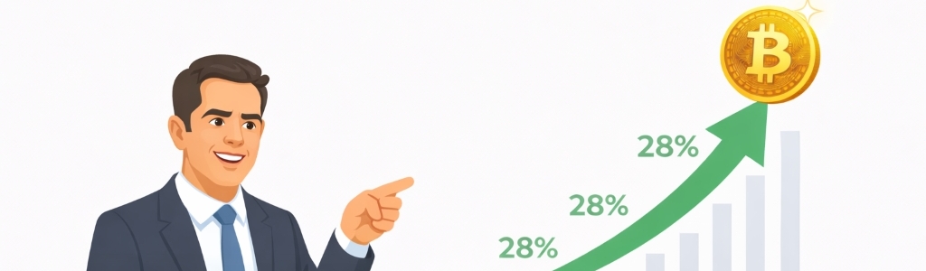 Matt Hougan (Bitwise) proyecta que Bitcoin podría crecer 28% anual compuesto por 10 años, frente a expectativas típicas de 5% en acciones y 4% en bonos.