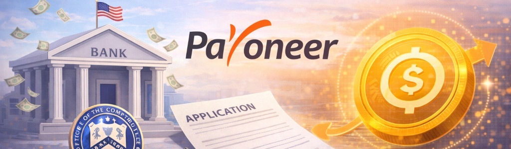 Payoneer presentó una solicitud ante la OCC para crear PAYO Digital Bank, habilitando recibir/enviar stablecoins, emitir PAYO-USD y ofrecer custodia de activos digitales.