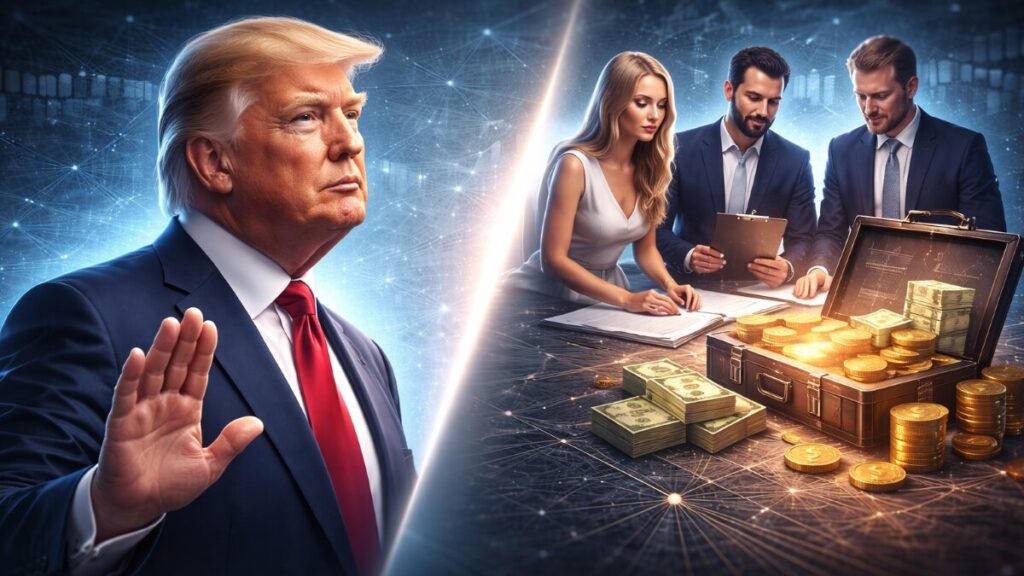 Trump dijo no saber del acuerdo reportado de $500M en WLFI y que su familia lo gestiona; WLFI cae y el mercado pide claridad.