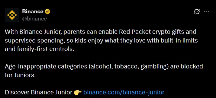 Binance junior wallet