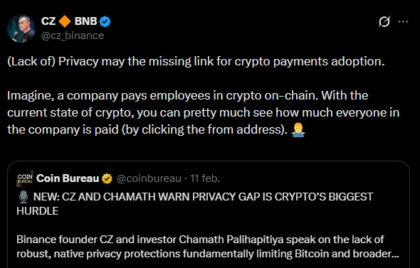 tweet CZ Changpeng zhao