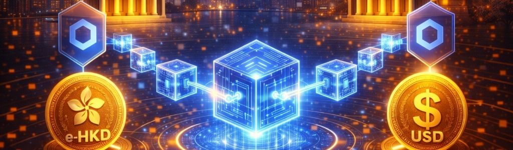 Un piloto del programa e-HKD de la HKMA mostró a Visa, ANZ, ChinaAMC y Fidelity International probando liquidación transfronteriza de activos tokenizados regulados con Chainlink.