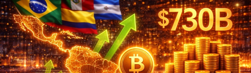 América Latina procesó $730 mil millones en volumen cripto en 2025, un alza de 60%, mientras los usuarios crecieron tres veces más rápido que en EE. UU.