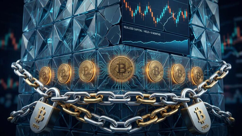 El análisis de UTXO Age Bands de CryptoQuant muestra que las monedas retenidas por más de seis meses mantienen su capitalización realizada sin señales de distribución