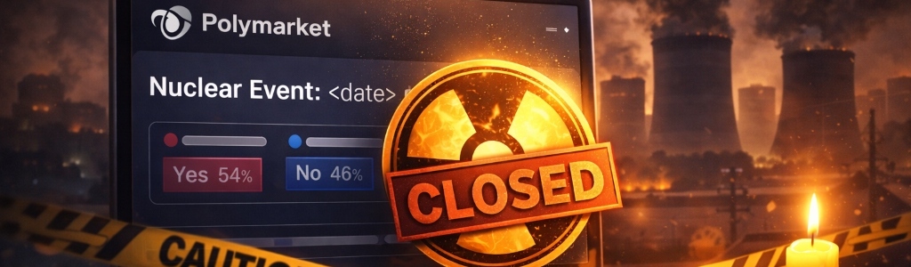 Polymarket archivó un contrato sobre detonación nuclear; una caché mostró $650,000+ de volumen, y se borró un post en X que citaba 22% de probabilidad.
