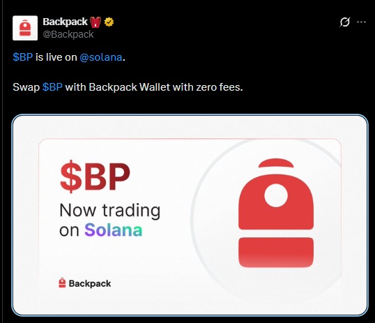 backpack bp airdrop solana sunrise