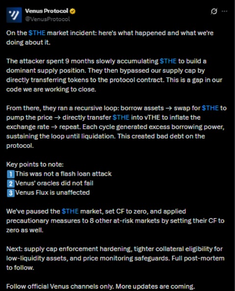 venus protocol exploit defi flash loan