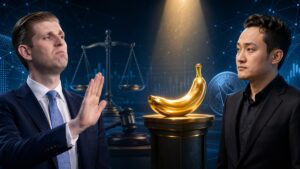 Eric Trump tacha de “ridícula” la demanda de Justin Sun y se burla de su banana de $6M; la disputa se traslada a X.