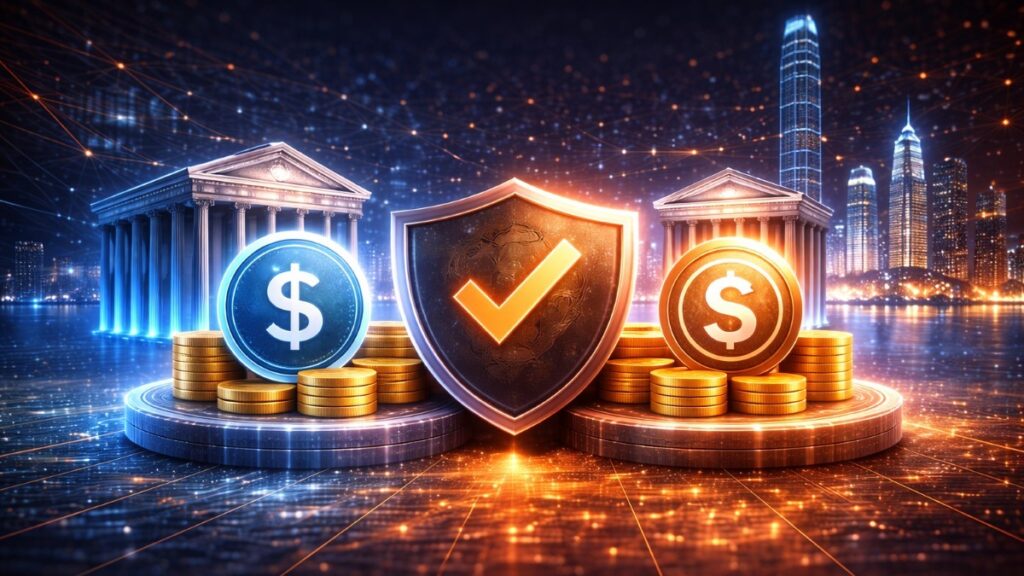 El registro de la HKMA muestra a Anchorpoint (FRS01) y HSBC (FRS02) como emisores de stablecoins con licencia bajo la Ordenanza, vigente el 10 de abril.