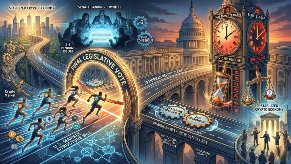 JPMorgan reporta avances clave en la ley de estructura del mercado cripto en EE.UU.