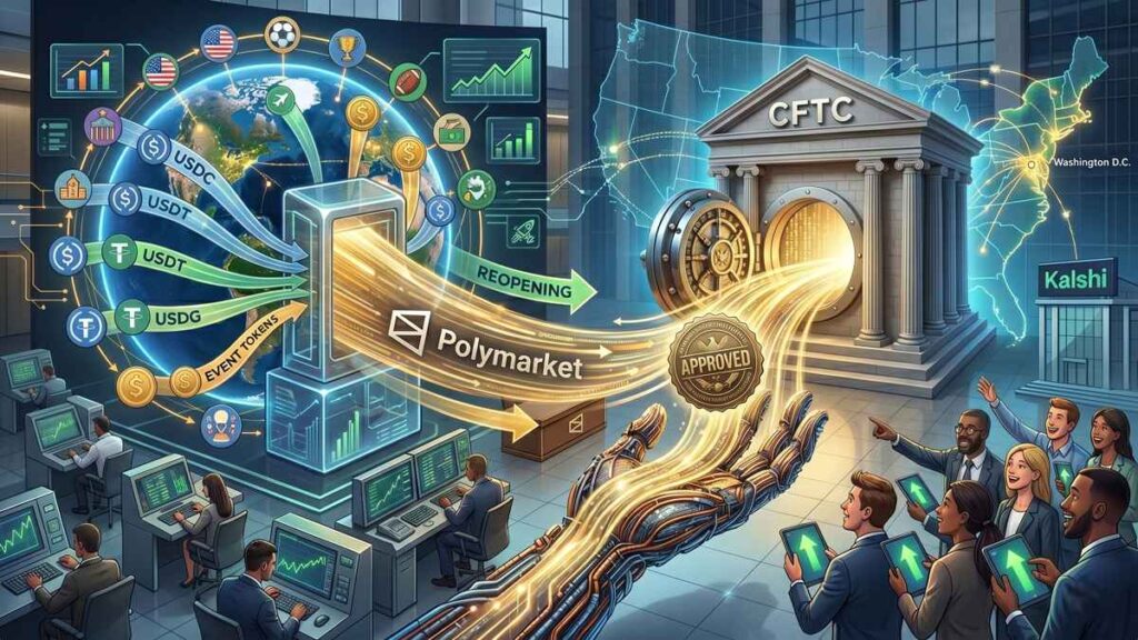 Polymarket negocia con la CFTC para permitir que traders de EE. UU. accedan a su plataforma de predicción principal