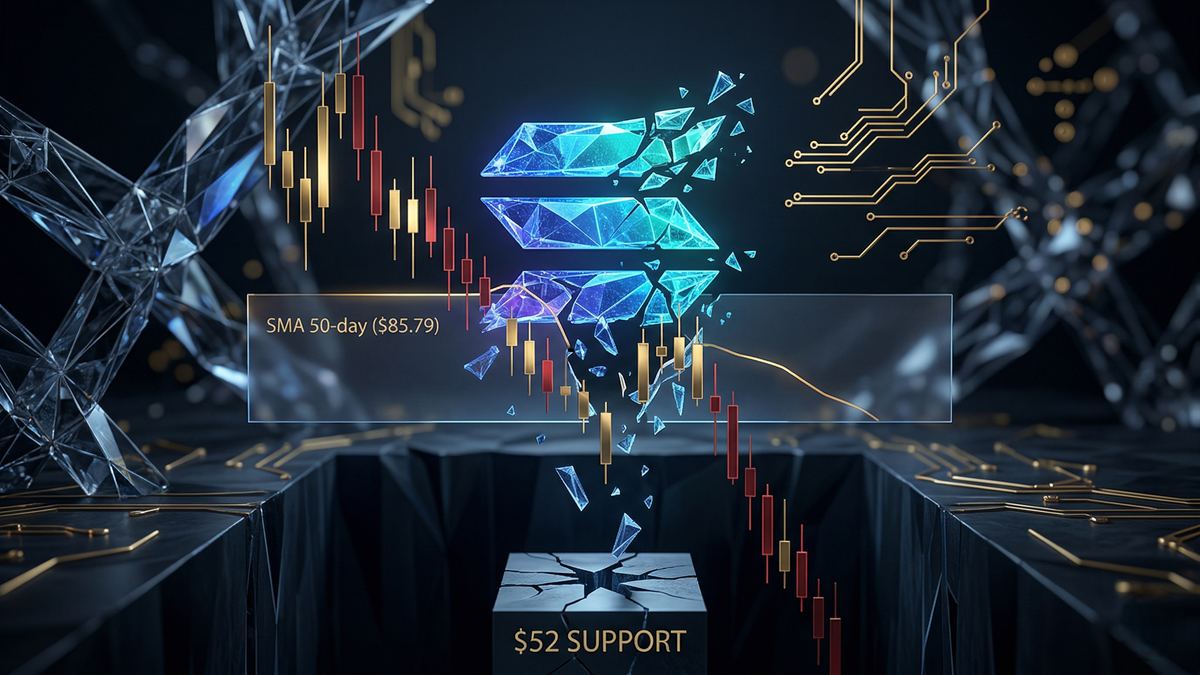El precio de Solana enfrenta un patrón crítico bajo la SMA de 50 días.
