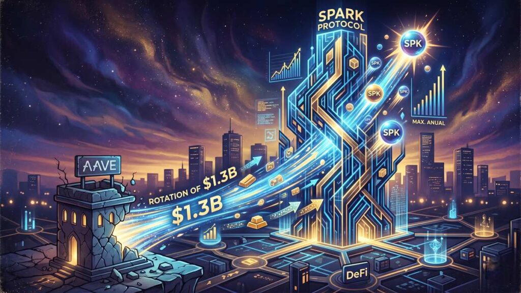 Spark Protocol capta 1.300 millones de dólares tras la salida de liquidez en Aave