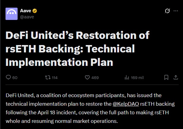 DeFi United aave kelpdao rsETH