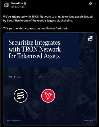 securitize tron rwa