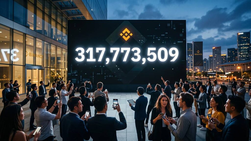 La cuenta oficial de Binance publicó el número 317,773,509 sin ofrecer una explicación inmediata o contexto adicional.