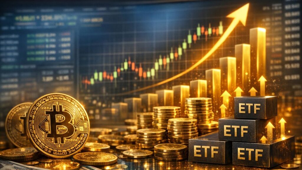 Los ETF de Bitcoin captan $629,8M, marcando uno de los días más fuertes en semanas