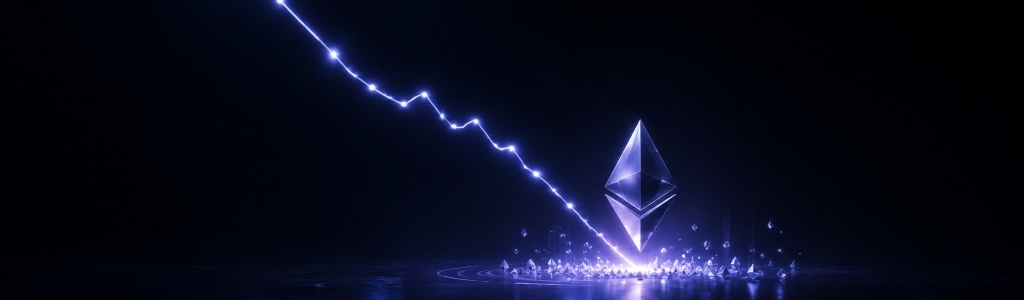 Ethereum rompió por debajo de un triángulo diario, con medias móviles descendentes y $1.350 como soporte bajista si el patrón no se recupera.