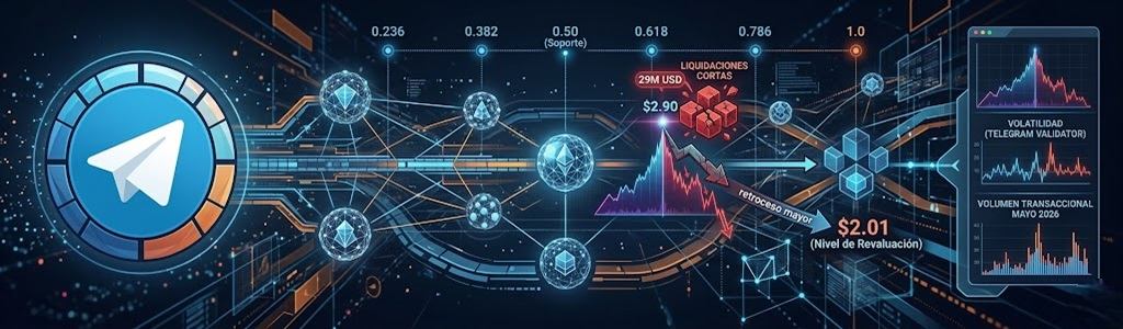 Toncoin registra una corrección del 15,6% tras alcanzar los $2,90 el 7 de mayo.