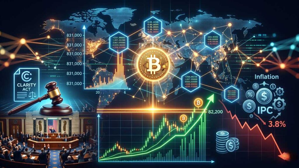 La red Bitcoin alcanza 831,000 transacciones diarias, niveles no vistos desde 2024.