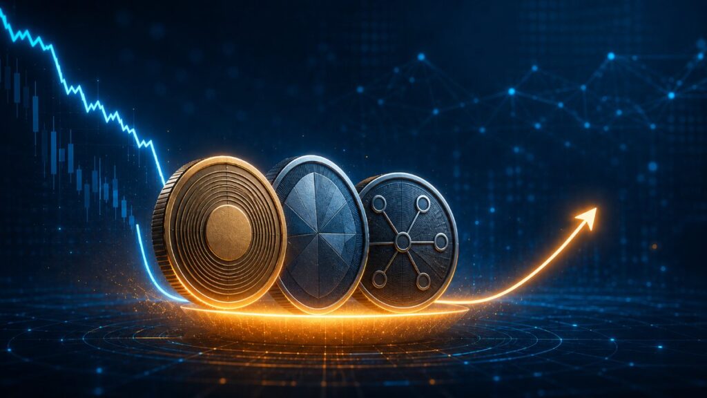 Los datos MVRV de Santiment muestran a BTC, ETH y XRP entrando en zonas de compra justa tras la venta, aunque los rebotes siguen frágiles.