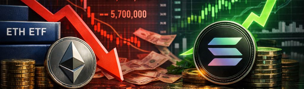 Los ETF de Ethereum experimentan dificultades y Solana muestra fortaleza