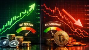 Glassnode marca una lectura de 86 para la Altcoin season, pero un segundo indicador muestra una historia diferente