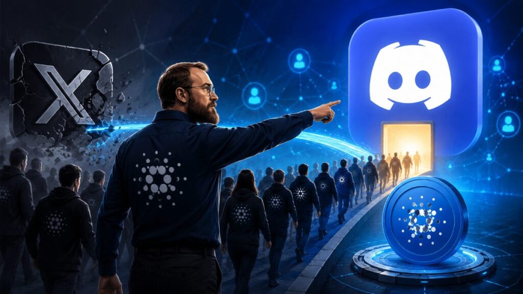 Hoskinson planea trasladar las conversaciones centrales de Cardano de X a Discord, entre dudas sobre moderación, gobernanza y confianza.
